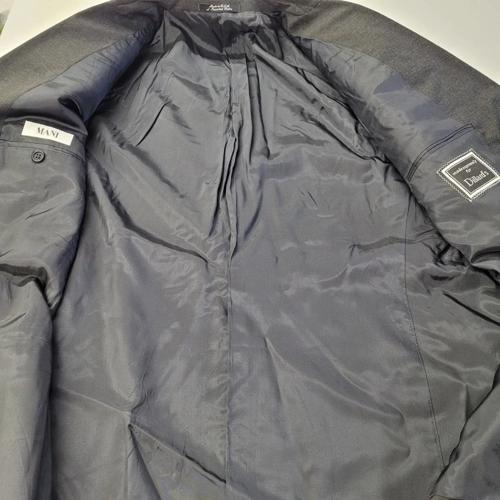 MANI Suit Men's 46R/W41‎ Gray Wool Union Made in USA New Line Dillard's $695